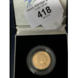 Gold Coins: Proof half sovereign 1989 with presentation box.