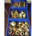 19th/20th cent. Stoneware: Bottles, flagons, inkwells, etc. Large quantity. (3 Boxes).