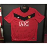 Football: Signed 2009 Manchester United Shirt, Purchased at a charity auction for Oliver's Legacy.