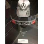 Motor Racing: Mercedes Formula One Nico Rosberg signed helmet visor and Michael Schumacher signed