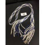 19th/20th cent. Ravenshead spun glass novelty item, woven as a blue and white, ladies tie belt. With