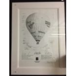 Exploration: Pacific Flyer Balloon montage, signed by pilots Richard Branson and Per Linstrand