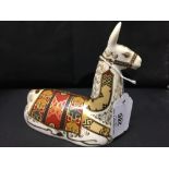 Crown Derby: Imari paperweight Llama, boxed.