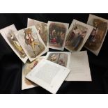 Trade Cards: c1850, A collection of 12 Victorian school merit cards/costume plates depicting the