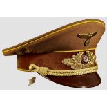 A Visor Hat for Officer for a Political Leader Reichsleitung Brown cotton twill with four