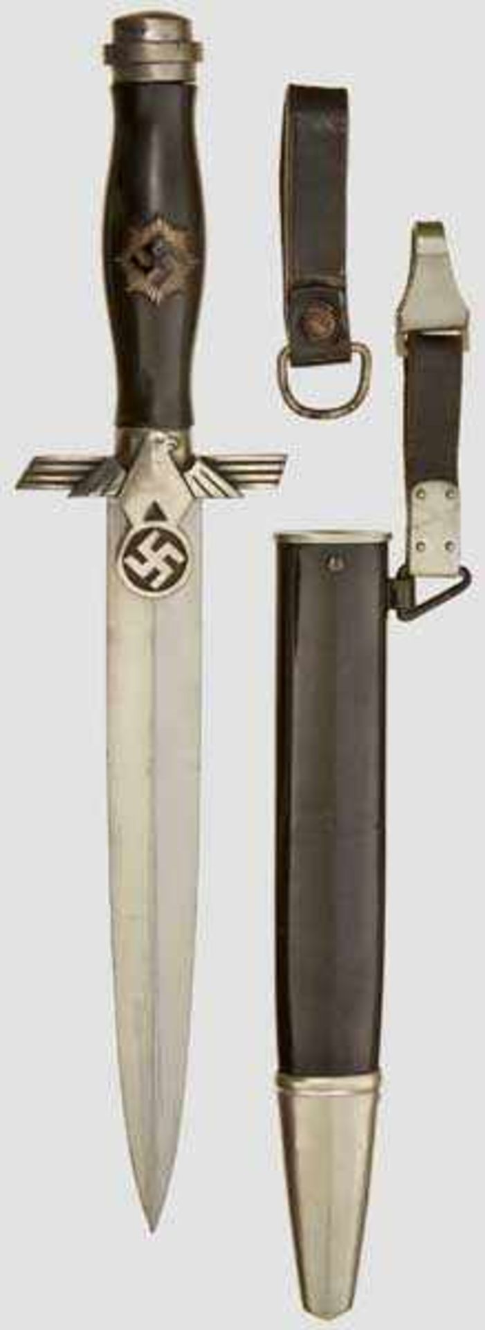 A Model 1938 Dagger for Subordinate Leaders of the RLB No maker. Polished blade. Silver-plated