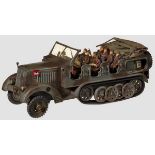 A Hausser 726 Zugmaschine/ Halbkette (Half-Track) in Grey Hausser, 7cm series, in light grey/grey