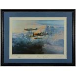 A Luftwaffe Print {JG-52{ by Robert Taylor Artists-signed lithograph {The ME109E’s of Jagdgeschwader