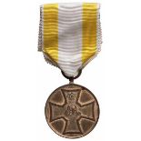 Kriegsdenkmünze für die Königlich-Deutsche Legion mit Urkunde Aus der Bronze eroberter französischer