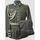 A Uniform for Officers of the Großdeutschland Division Finely tailored, field gray doeskin wool