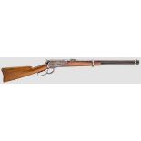 Winchester Mod. 1886 Carbine Kal. .45-90 W.C.F., Nr. 121087. Fast blanker, sechsfach gezogener Lauf,