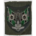 A Sleeve Badge for Flag Bearers of Mountain Troops Machine woven, ribbed field-gray cotton, shield-