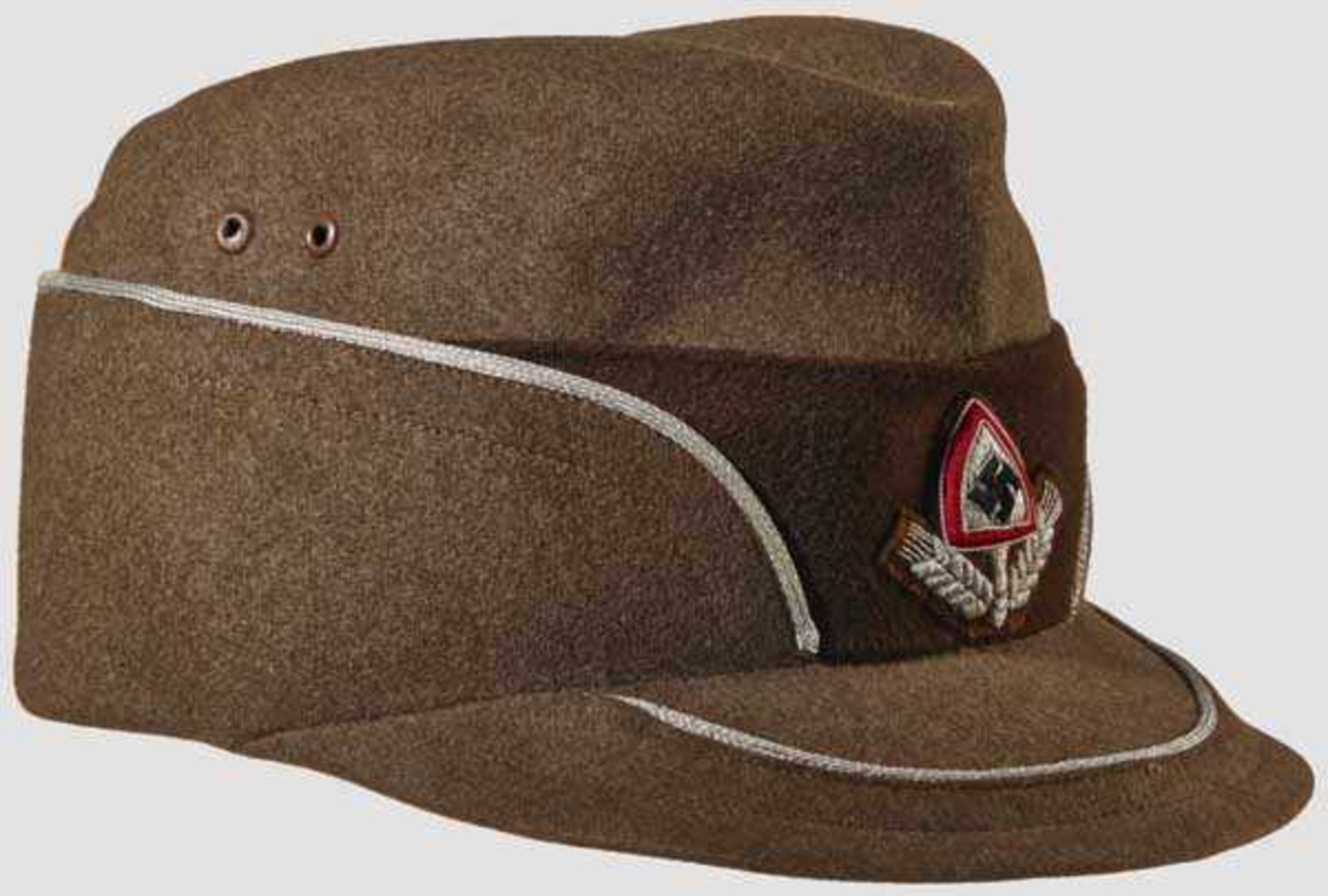 A Cap for RAD Leader So-called {coffee bean{, olive brown wool body and visor, dark brown wool band, - Bild 3 aus 6