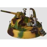 A Hausser # 725 Coastal Defense AA Gun with Crane and 3 Luftwaffe Figures Hausser, 7cm series,