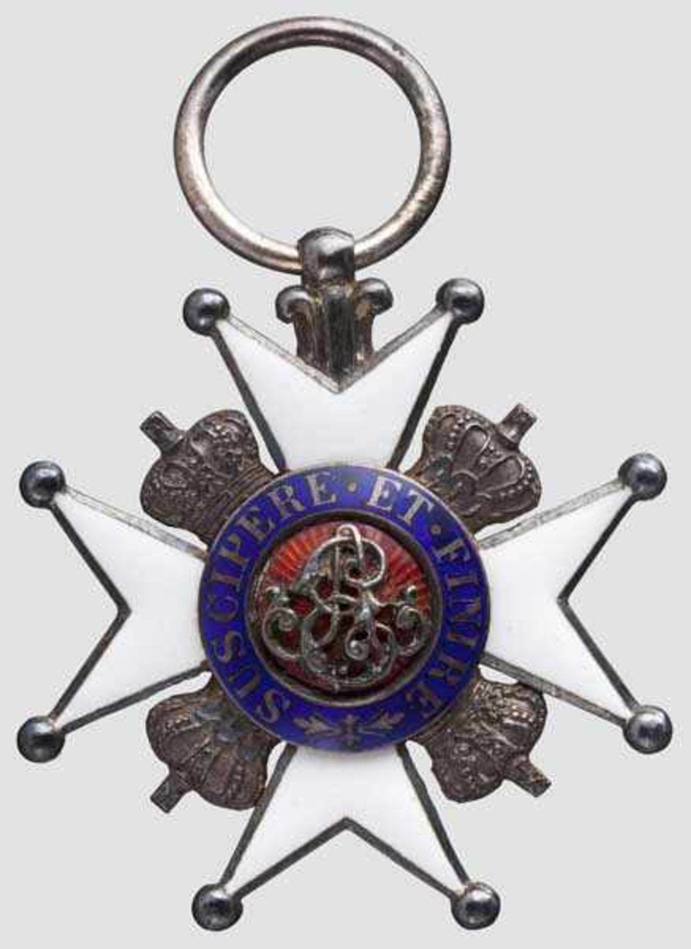 Ernst-August-Orden - Ritterkreuz 2. Klasse In Silber gefertigtes Kreuz, mehrfarbig, teils transluzid