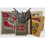 A Grouping of Card Sets with Covers and Gorget Trophy for the Wehrmacht Three Wehrmacht standard