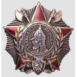 Alexander-Nevsky-Orden, erste Variante von Typ 3, Sowjetunion um 1943-44 Silber, teilvergoldet,