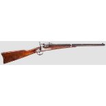 Joslyn-Karabiner M 1864 Kaliber .56-56 Spencer RF, Nr. 15634. Blanker Lauf, Länge 22{, auf der