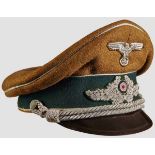 A Visor Hat for Officer for Inspector of Reichsministerium RMBO Rough brown wool, saddle shaped,