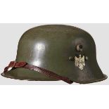 A Toy Steel Helmet Army Double Decal: 95% field gray paint, 95% eagle and tri color national