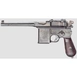 Mauser C 96 Mod. 1932 ({Mod. 712{) Kal. 7,63 mm, Nr. 92593. Nummerngleich. Blanker Lauf, Länge 140