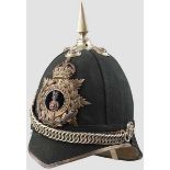 Helm für Offiziere im {Loyal North Lancashire Regiment{, um 1905 Elegant gestalteter Korkhelm mit