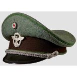 A Visor Hat for Officer of the Police Field gray wool, dark brown wool center band, green wool