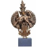 Bodhisattva Ari-Avalokiteshvara, Nepal, 18./19. Jhdt. Fein gravierte und ziselierte Bronze mit