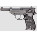 Walther P 4, Polizei (BMI - BGS) Kal. 9 mm Luger, Nr. 602655. Nummerngleich. Blanker Lauf.