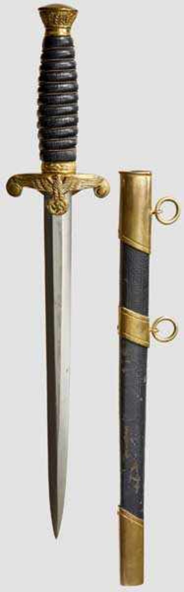 A Model 1937 Dagger of the Sea Customs Maker Eickhorn, Solingen, polished steel blade exhibiting
