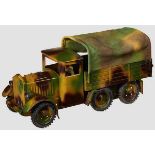 A Hausser # 734 Military Transport Truck with Driver Hausser, 7cm series, exhibits only light