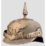 Feldgraue Ersatz-Pickelhaube für Kinder, um 1915 Detailgetreue Fertigung aus feldgrau gestrichener