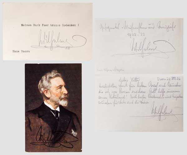 Prinz Alfons von Bayern (1862 - 1933) - diverse Schreiben des Kaisers Wilhelm II. und der Kaiserin