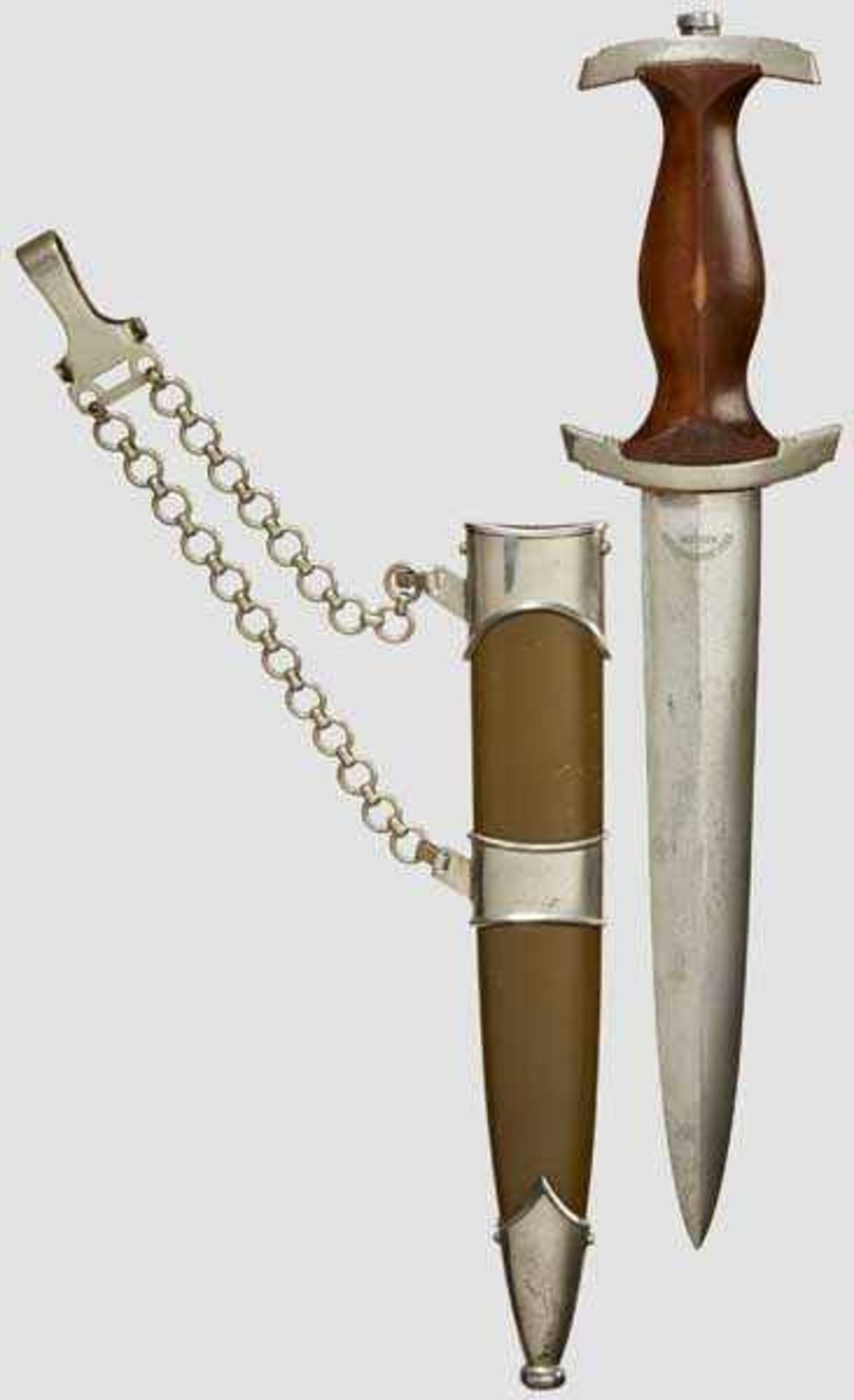 A Model 1936 Service Dagger for NPEA Leader with Chain Maker Karl Burgsmu?ller, Berlin, polished - Bild 2 aus 2