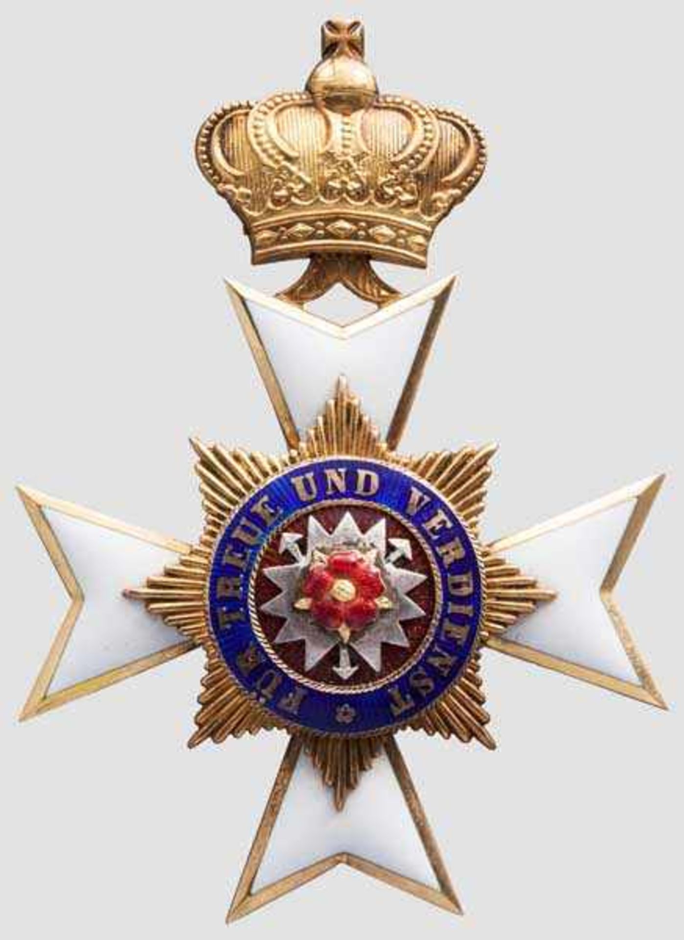Offiziers-Ehrenkreuz des Hausordens In Gold gefertigtes Steckkreuz mit der beweglichen