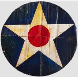 A US aircraft Bullseye Insignia A canvas US war plane insignia most likely from a Curtis aircraft,