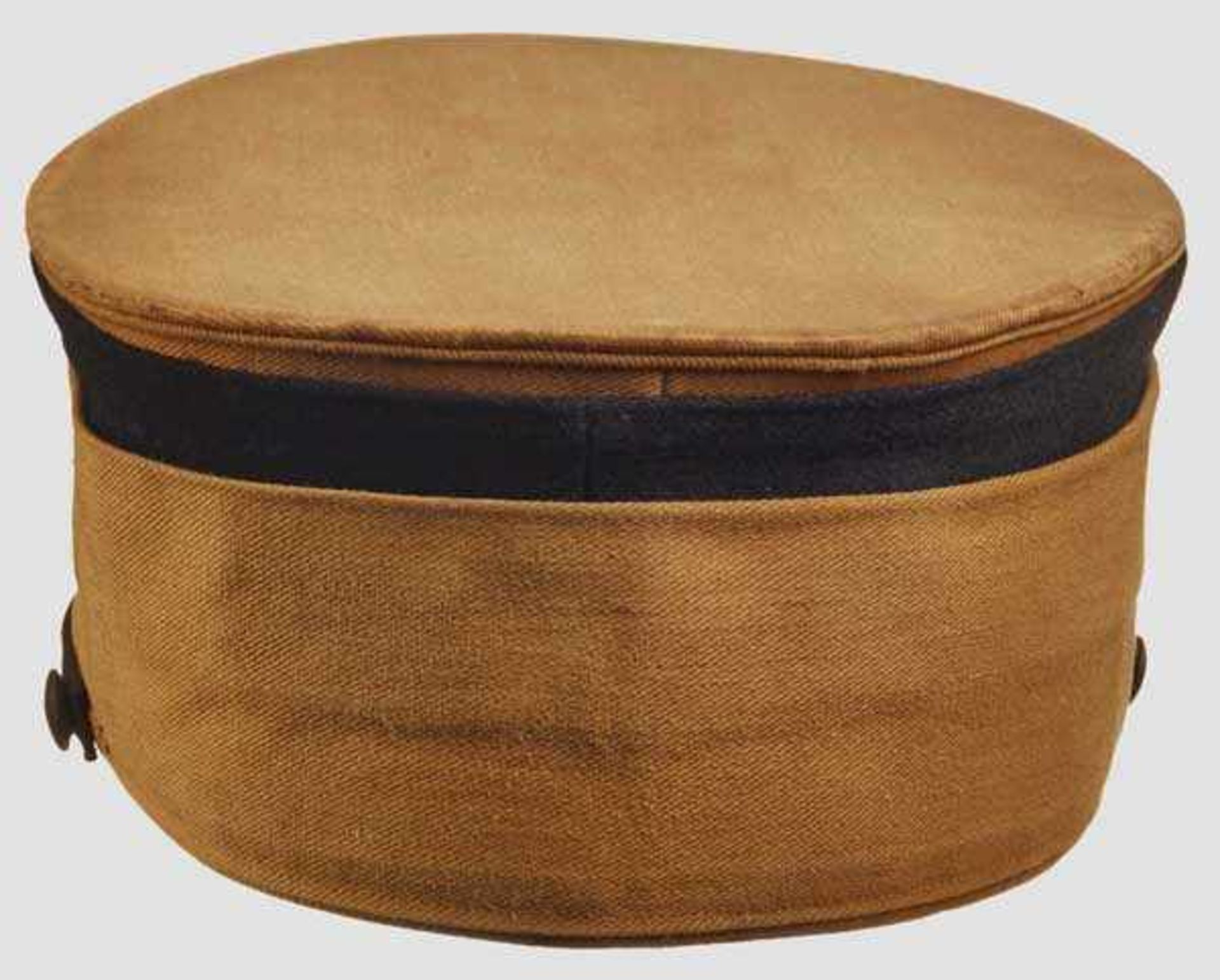 A Kepi for Officer of the SA Tan ribbed cotton body and visor, black wool band, silvered eagle, - Bild 3 aus 6