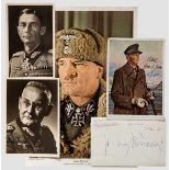 Gen.Oberst Eduard Dietl, Gen.Oberst Franz Halder und Oberst Hans-Ulrich Rudel - signierte Fotos "