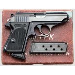 Walther PPK-L, im Karton, Polizei Westberlin / Polizei Stuttgart Kal. 7,65 mm, Nr. 509583. Blanker