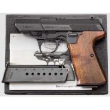 Walther P 5 Compact, in Box Kal. 9 mm Luger, Nr. 150004. Nummerngleich. Blanker Lauf.