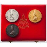 Papst Paul VI. - Medaille 1963 zur 2. Session des 2. Ökumenischen Konzils 1963 in Gold, Silber und