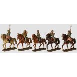 A Lineol Mounted German Army Band Lineol, 7cm series, german army, mounted figures include two