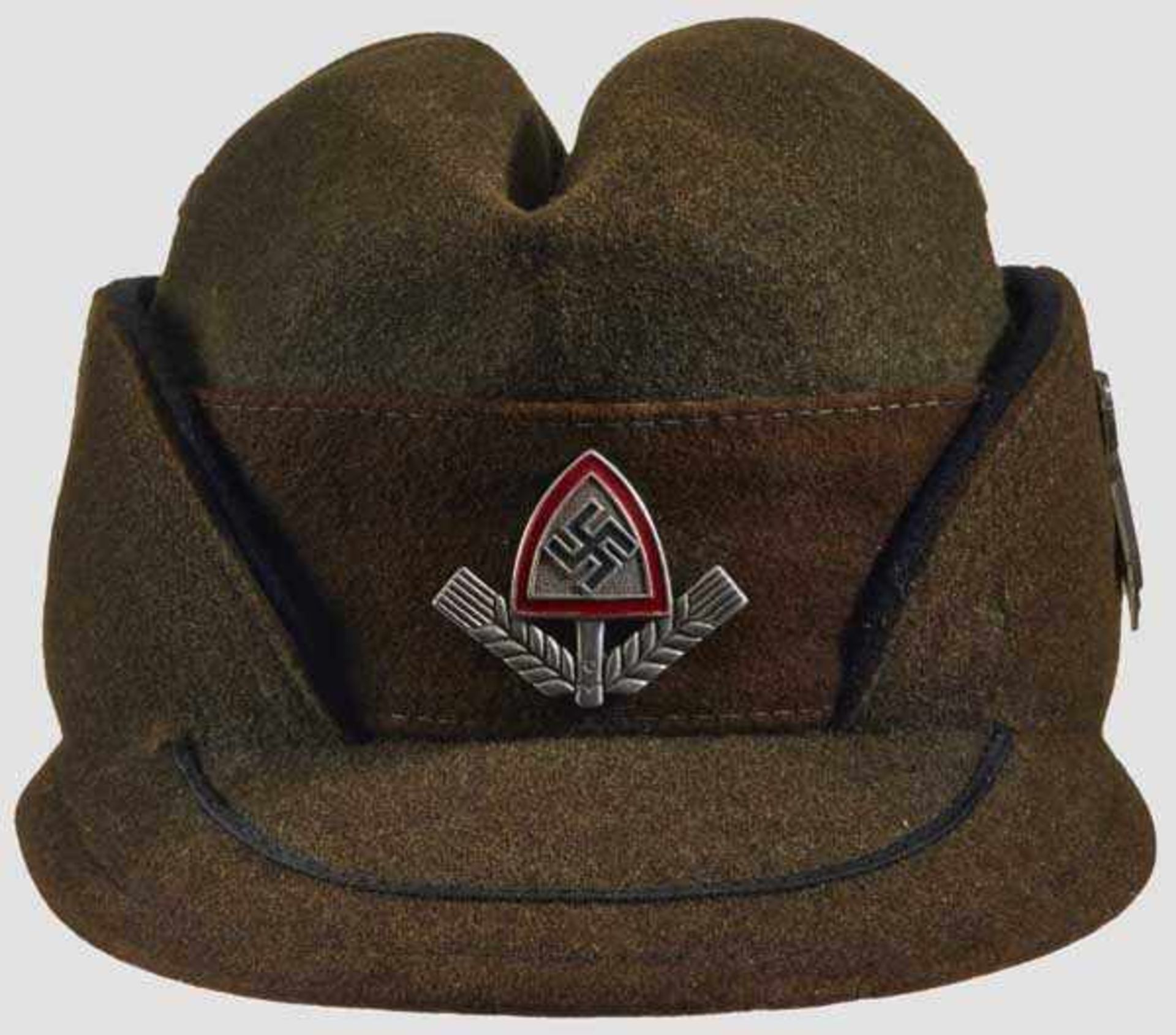 A Cap for RAD MAN/NCO So-called {coffee bean{, faded olive brown wool top, body and visor with faded - Bild 2 aus 6