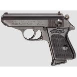 Walther PPK, komplette Eigenfertigung Ulm, mit Tasche Kal. 7,65 mm, Nr. 810665. Nummerngleich.