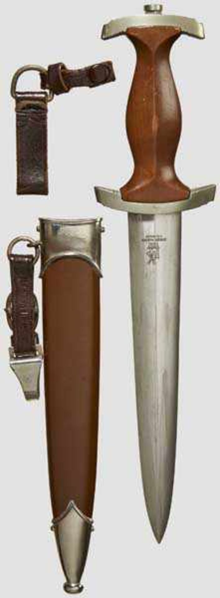 A Model 1933 SA Service Dagger Maker Robert Herder, Solingen, polished blade exhibits minor age with - Bild 2 aus 2