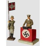 A Group of Elastolin and Lineol Personality Figures Lineol / Elastolin, Hitler in scarce green