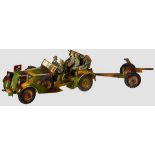 A Lineol Kuebelwagen #1202/5 with PAK Cannon and 4 Figures Lineol, Kuebelwagen “Doppelter Boden”