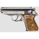 Walther PPK, ZM, Deutsche Reichspost. Kal. 7,65 mm Browning, Nr. 954601. Nummerngleich. Blanker