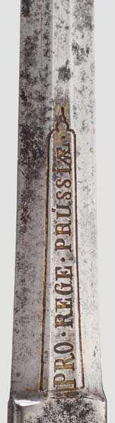 Degen für Offiziere der Infanterie, Trageweise um 1740 Schwere, zweischneidige Klinge mit - Image 5 of 6