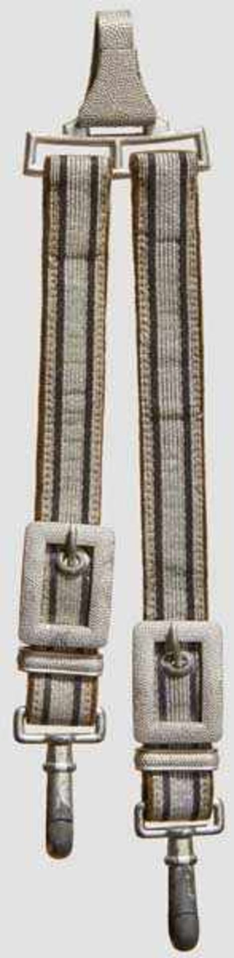 A Pair of Social Welfare Leader's Dagger Hangers Gray velvet-backed woven gray fabric interwoven